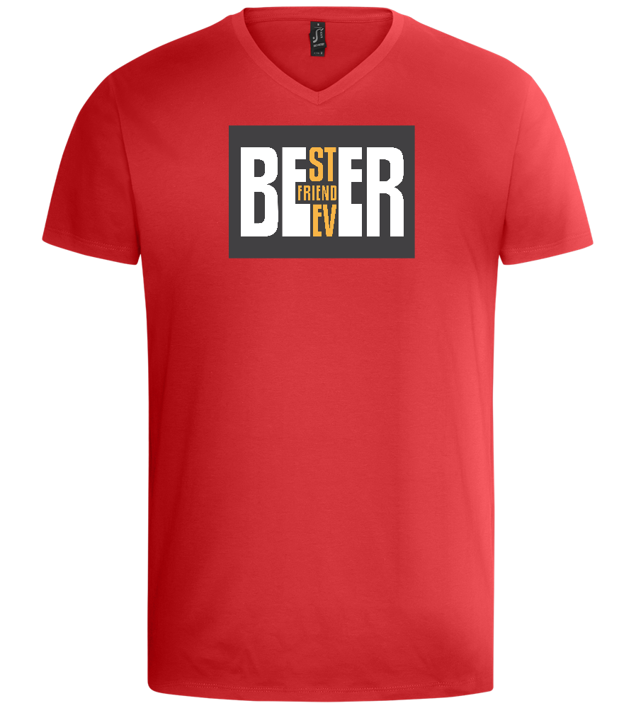 Beer Best Friend Design - Basic men's v-neck t-shirt_RED_front