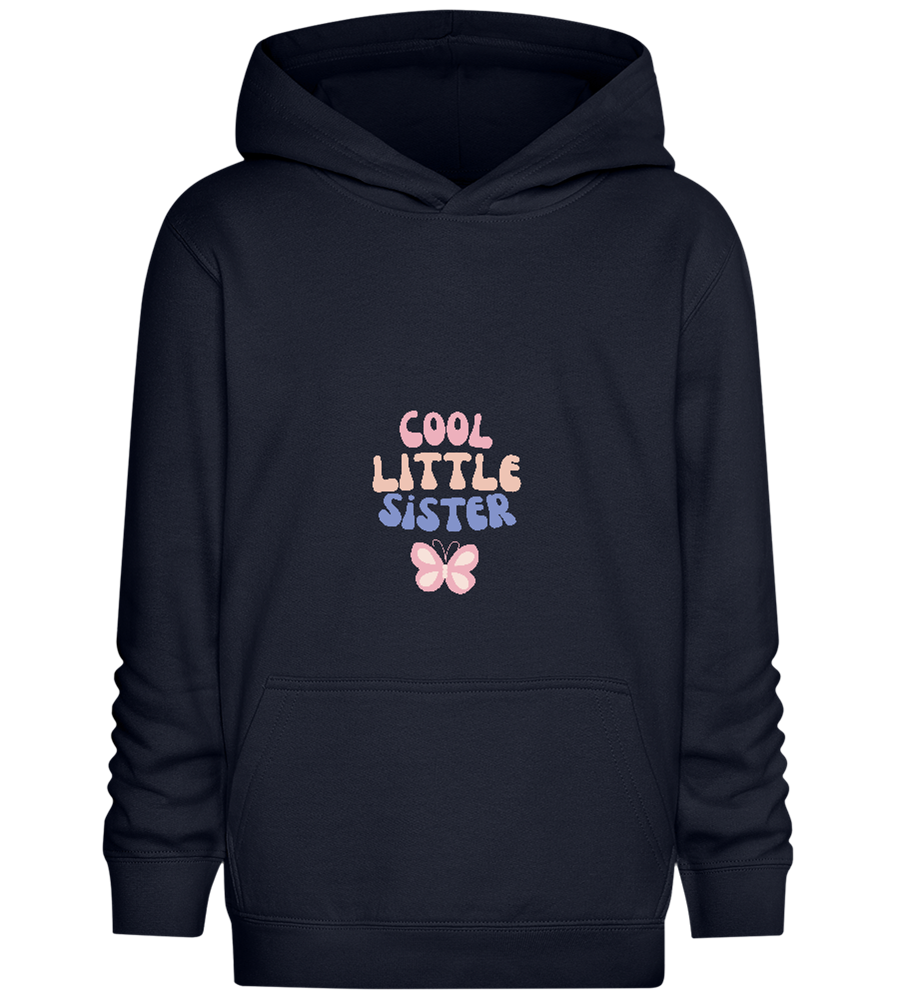 Cool Little Sister Butterfly Pastel Design - Comfort Kids Hoodie_FRENCH NAVY_front