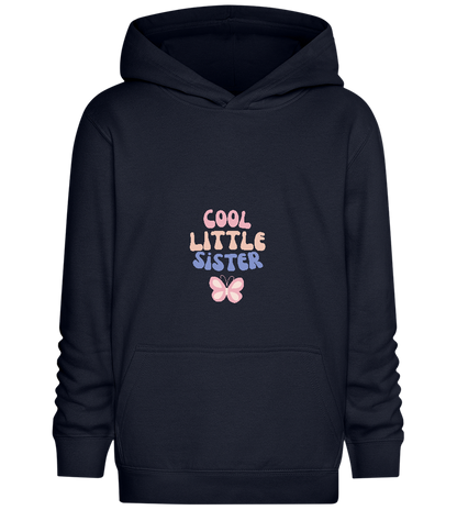 Cool Little Sister Butterfly Pastel Design - Comfort Kids Hoodie_FRENCH NAVY_front