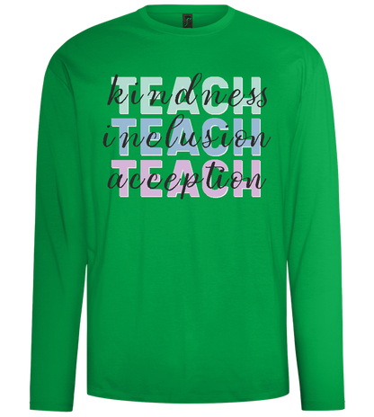 Kindness Inclusion Acception Design - Comfort men's long sleeve t-shirt_MEADOW GREEN_front