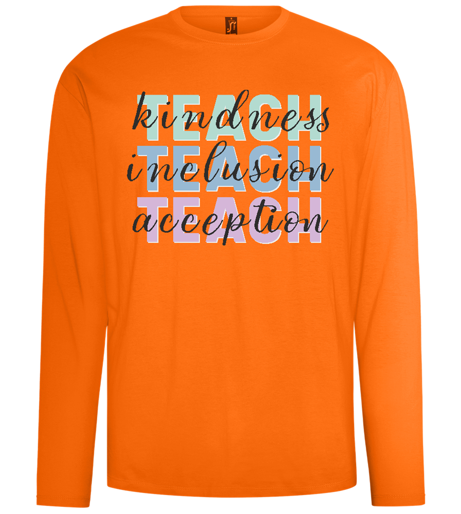 Kindness Inclusion Acception Design - Comfort men's long sleeve t-shirt_ORANGE_front