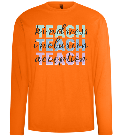 Kindness Inclusion Acception Design - Comfort men's long sleeve t-shirt_ORANGE_front