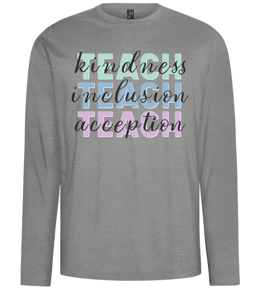 Kindness Inclusion Acception Design - Comfort men's long sleeve t-shirt_ORION GREY_front