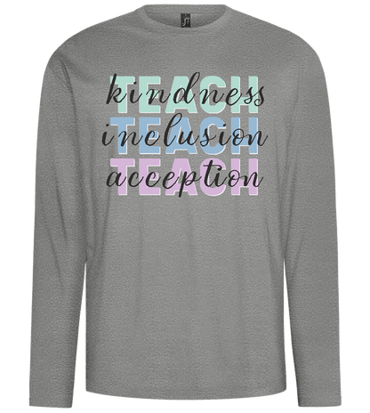 Kindness Inclusion Acception Design - Comfort men's long sleeve t-shirt_ORION GREY_front