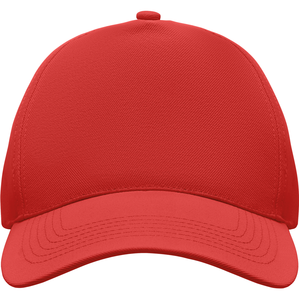 5-Panel Polyester Baseball Cap_RED_front