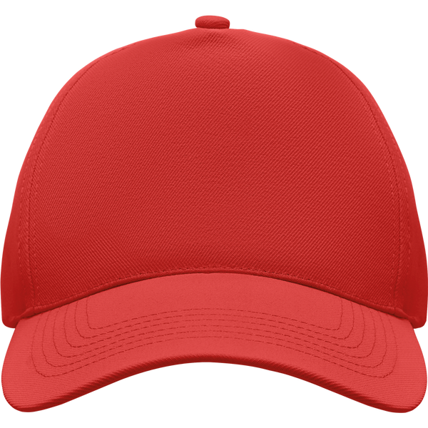 5-Panel Polyester Baseball Cap_RED_front