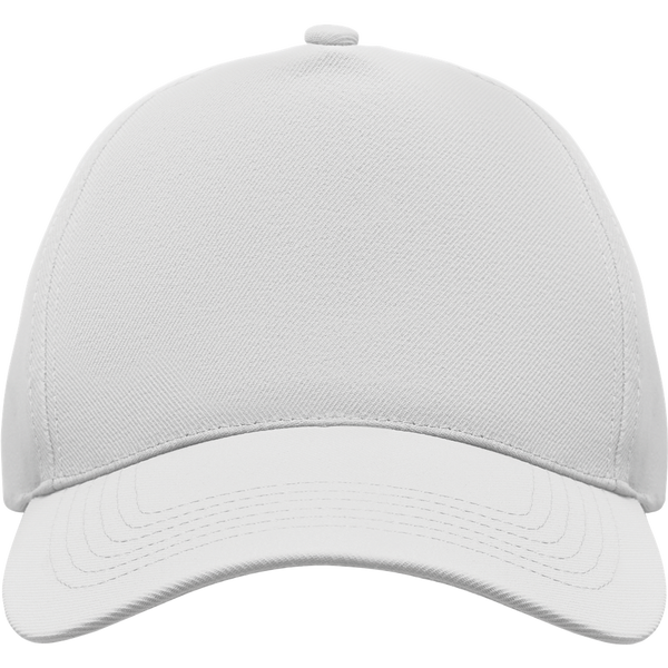 5-Panel Polyester Baseball Cap_WHITE_front