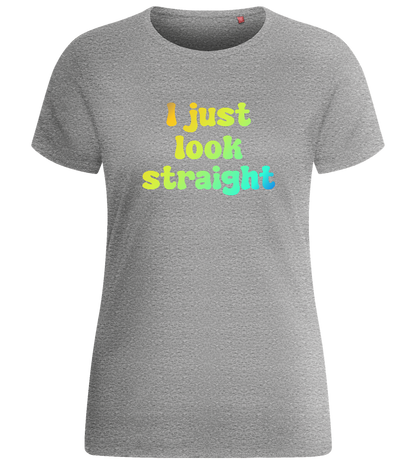 I Just Look Straight Design - Basic women's fitted t-shirt_ORION GREY_front