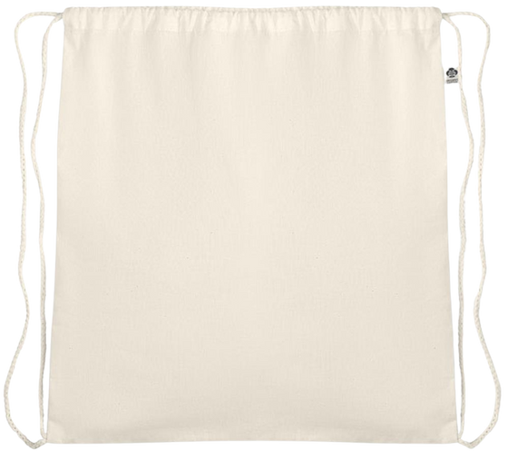 Essential organic cotton drawstring bag_BEIGE_front