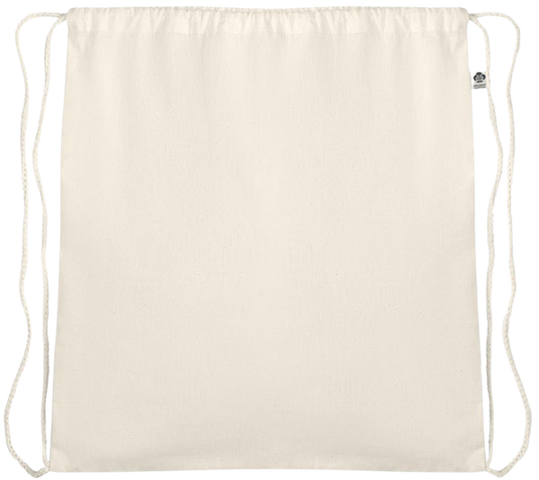 Essential organic cotton drawstring bag_BEIGE_front