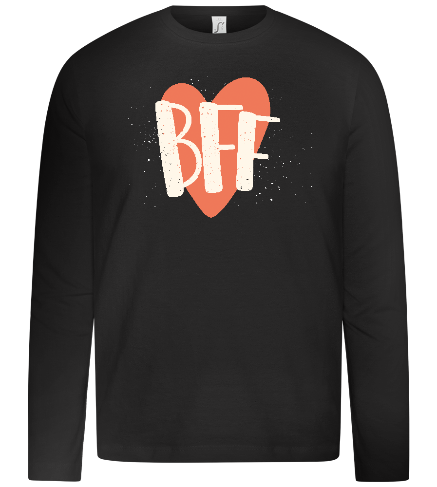 BFF Heart Design - Premium kids long sleeve t-shirt_DEEP BLACK_front