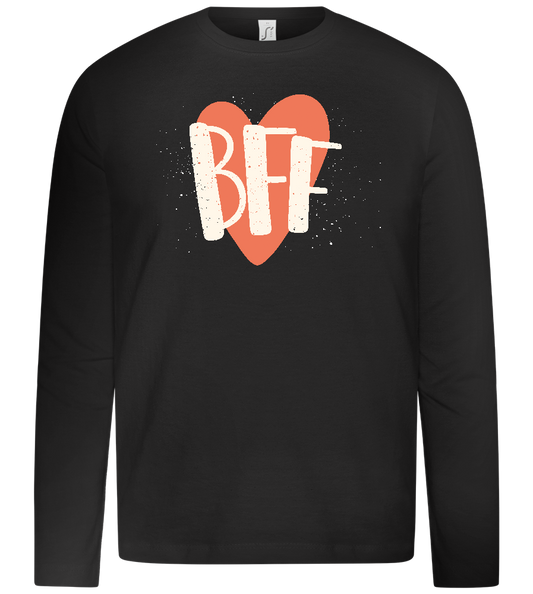 BFF Heart Design - Premium kids long sleeve t-shirt_DEEP BLACK_front