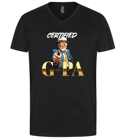 Certified G Pa Design - Premium men's v-neck t-shirt_DEEP BLACK_front