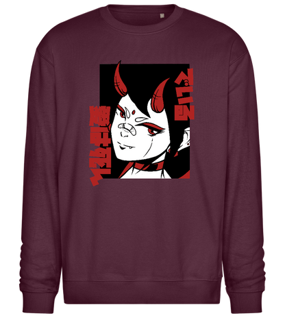 Infernal Oni Design - Comfort Essential Unisex Sweater_BORDEAUX_front