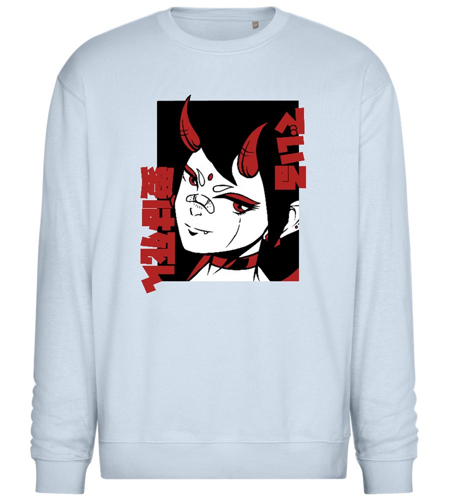 Infernal Oni Design - Comfort Essential Unisex Sweater_CREAMY BLUE_front