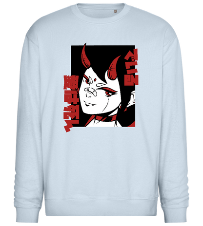 Infernal Oni Design - Comfort Essential Unisex Sweater_CREAMY BLUE_front