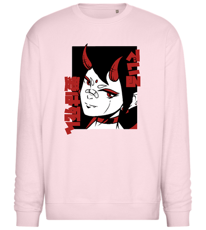 Infernal Oni Design - Comfort Essential Unisex Sweater_LIGHT PEACH ROSE_front