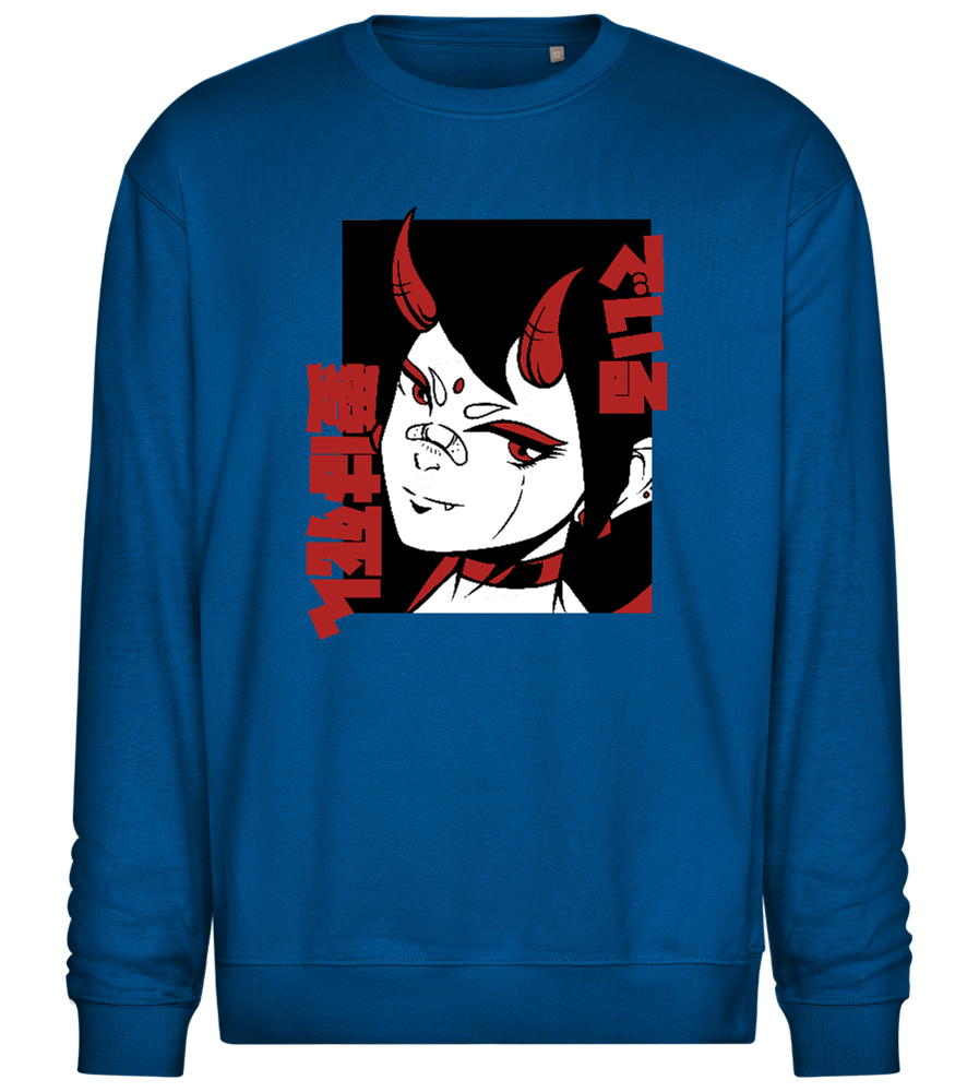 Infernal Oni Design - Comfort Essential Unisex Sweater_ROYAL_front