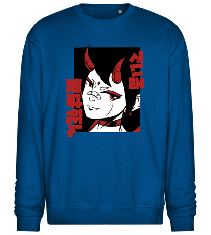 Infernal Oni Design - Comfort Essential Unisex Sweater_ROYAL_front