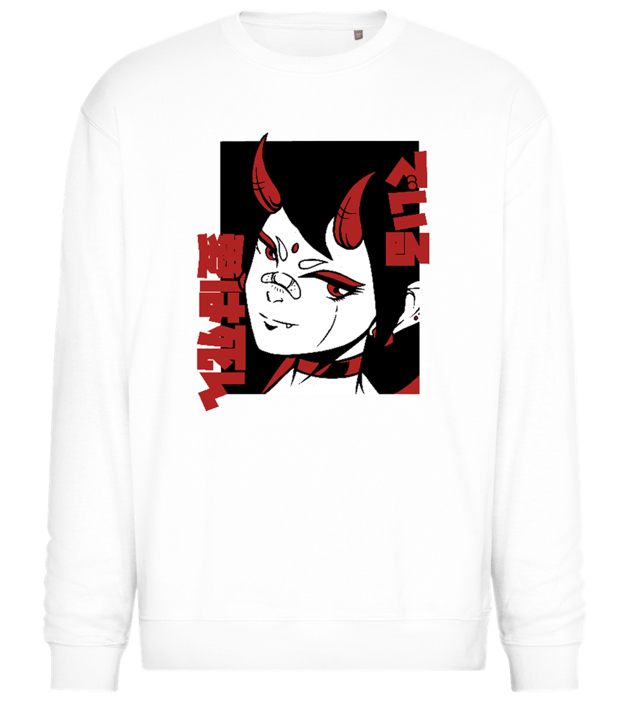 Infernal Oni Design - Comfort Essential Unisex Sweater_WHITE_front