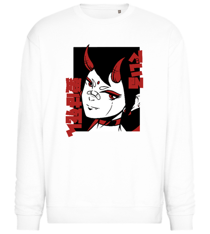 Infernal Oni Design - Comfort Essential Unisex Sweater_WHITE_front
