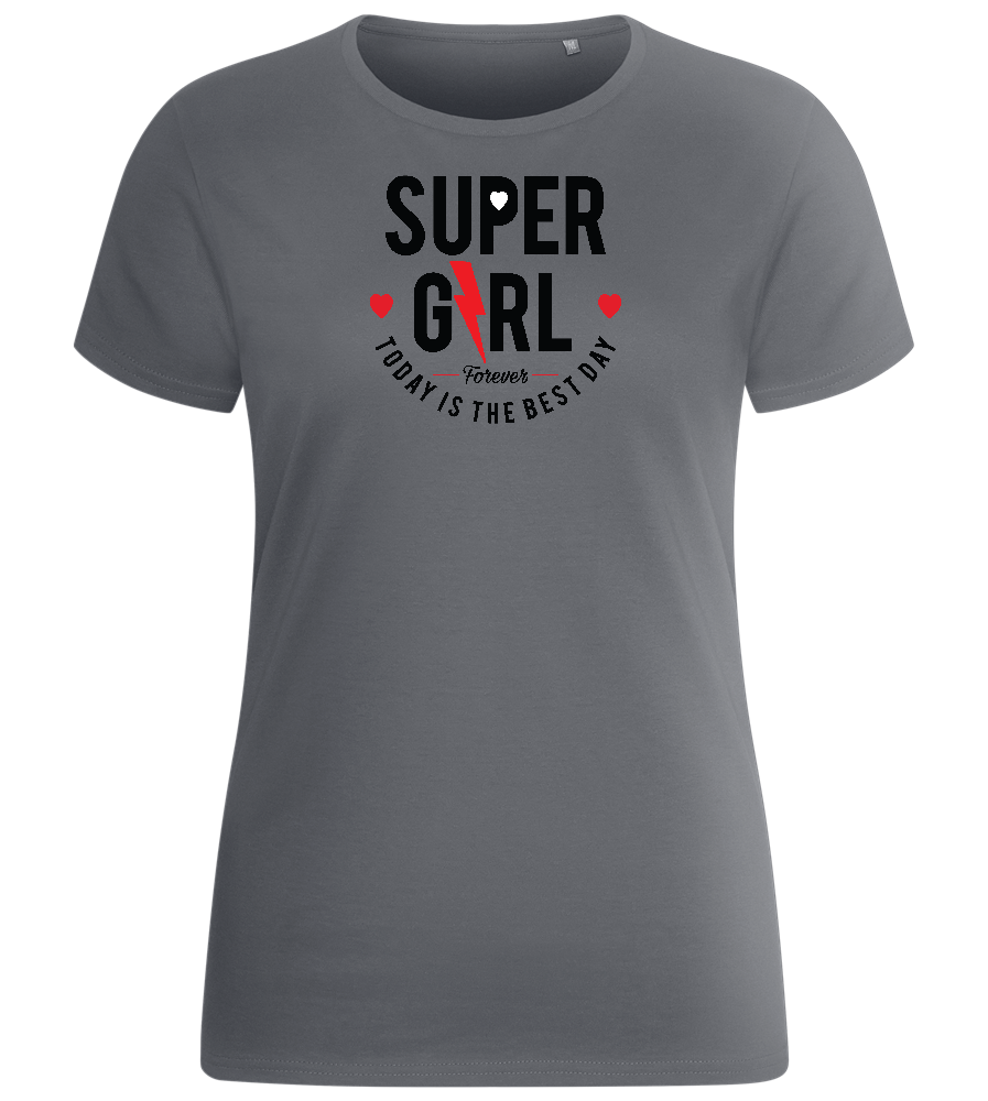 Supergirl Design - Basic women's fitted t-shirt_MOUSE GREY_front