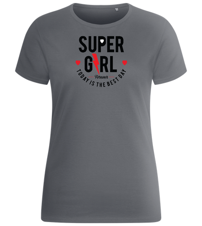 Supergirl Design - Basic women's fitted t-shirt_MOUSE GREY_front