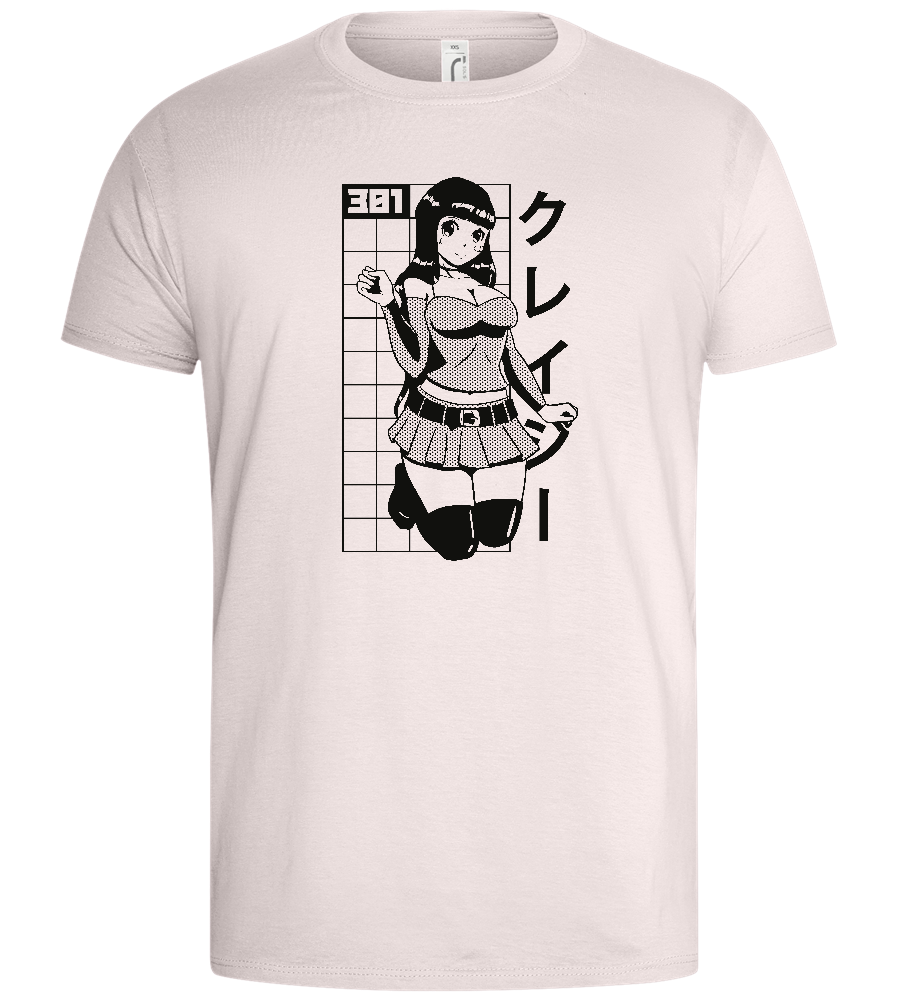 Cute Posing Girl Design - Basic men's t-shirt_LIGHT PINK_front