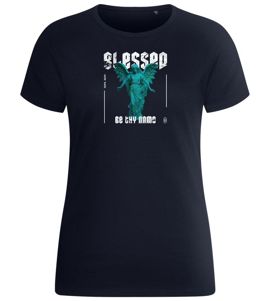 Blessed Angel Design - Basic women's fitted t-shirt_FRENCH NAVY_front