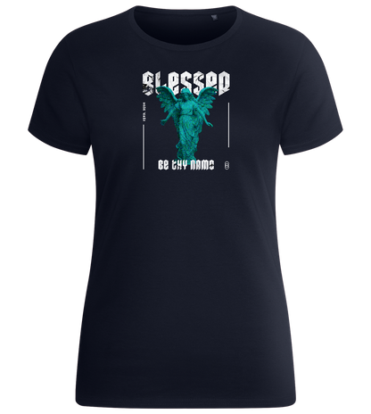 Blessed Angel Design - Basic women's fitted t-shirt_FRENCH NAVY_front