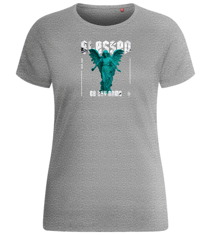 Blessed Angel Design - Basic women's fitted t-shirt_ORION GREY_front