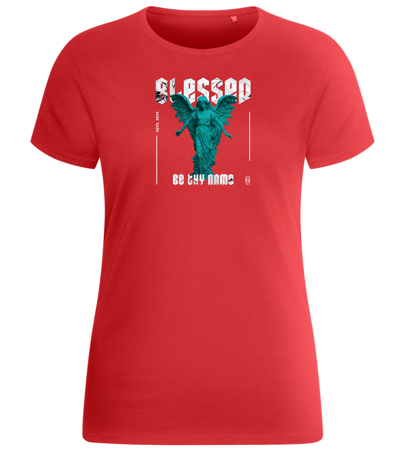 Blessed Angel Design - Basic women's fitted t-shirt_RED_front