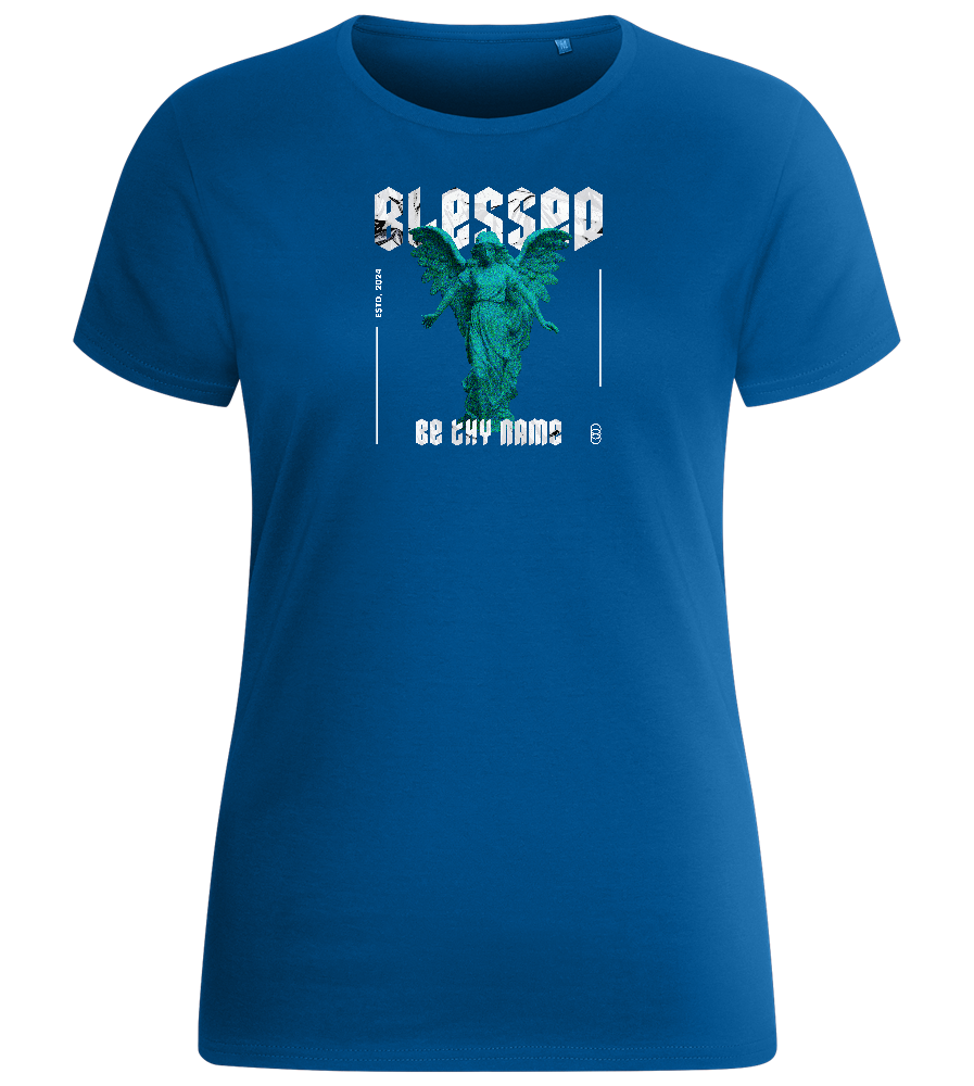 Blessed Angel Design - Basic women's fitted t-shirt_ROYAL_front