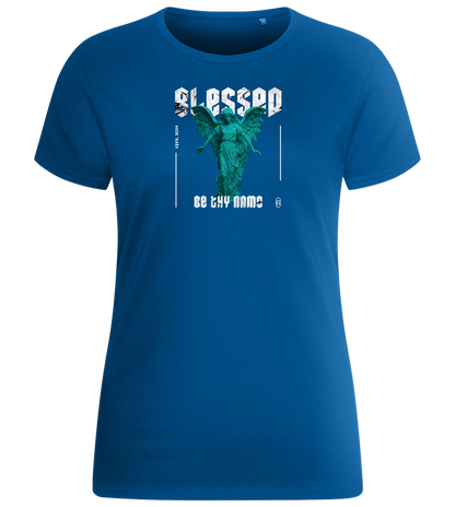 Blessed Angel Design - Basic women's fitted t-shirt_ROYAL_front