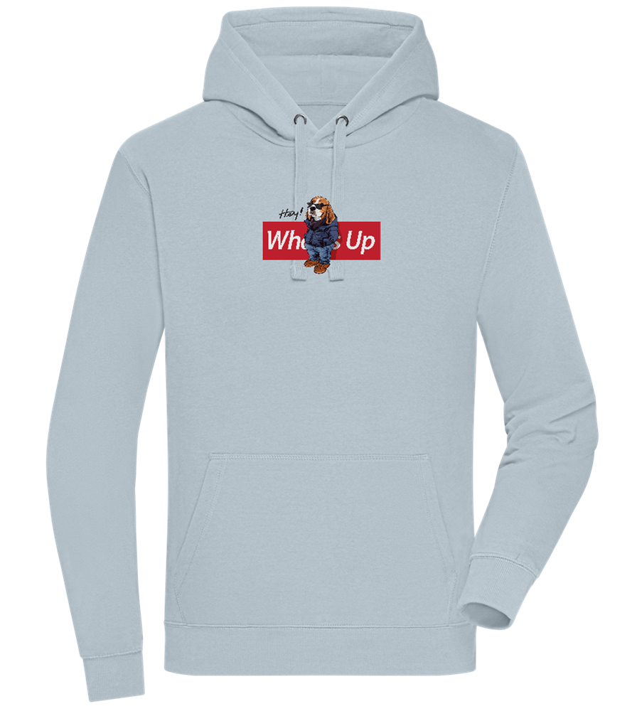 What's Up Dog Design - Premium unisex hoodie_CREAMY BLUE_front