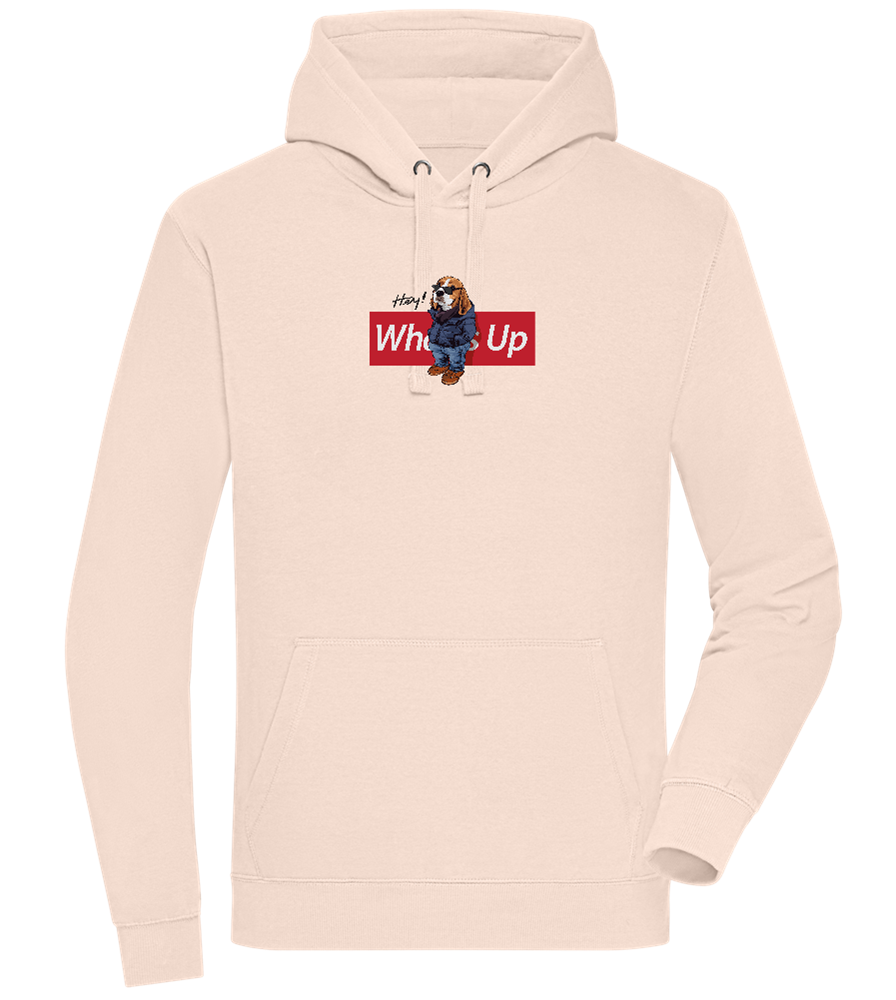 What's Up Dog Design - Premium unisex hoodie_LIGHT PEACH ROSE_front