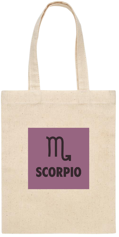 Zodiac Scorpio Design - Essential small colored handle gift bag_BEIGE_front