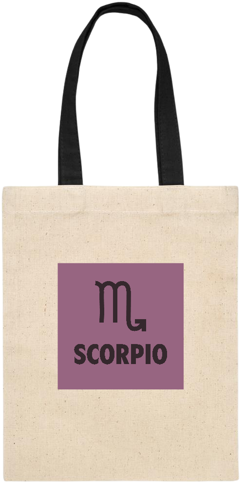 Zodiac Scorpio Design - Essential small colored handle gift bag_BLACK_front