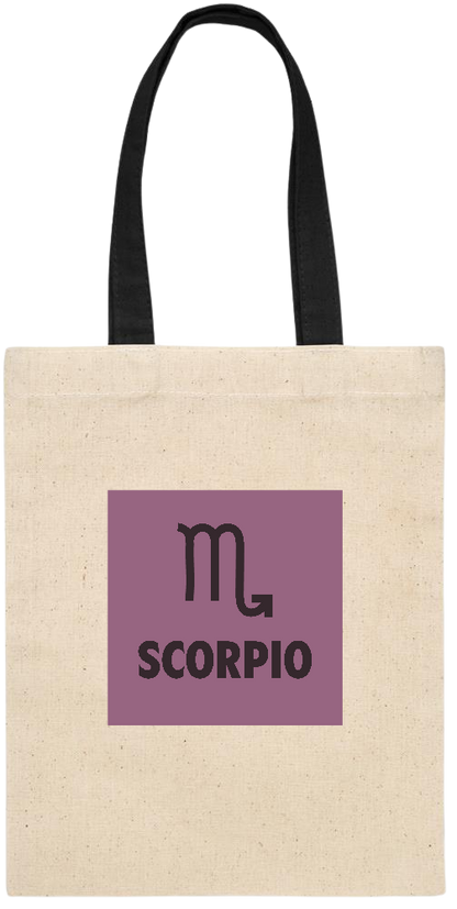 Zodiac Scorpio Design - Essential small colored handle gift bag_BLACK_front