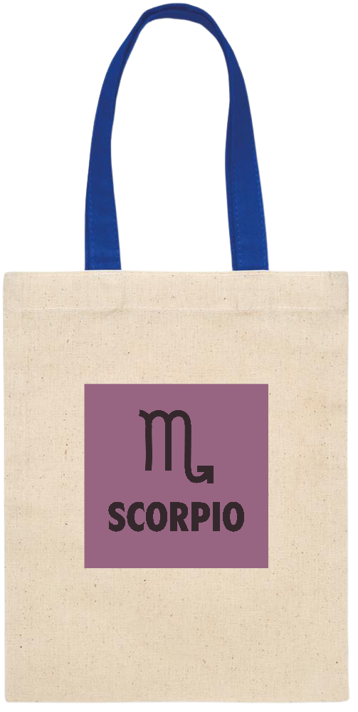 Zodiac Scorpio Design - Essential small colored handle gift bag_ROYAL BLUE_front