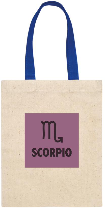 Zodiac Scorpio Design - Essential small colored handle gift bag_ROYAL BLUE_front