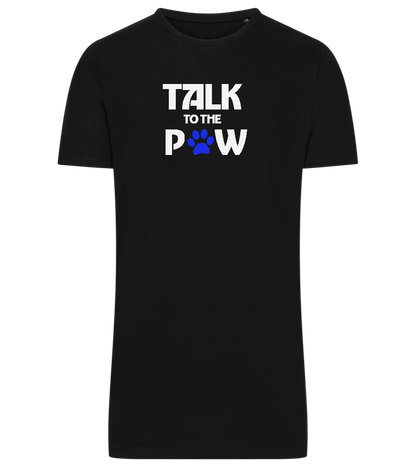 Talk to the Paw Design - Comfort men's long t-shirt_DEEP BLACK_front