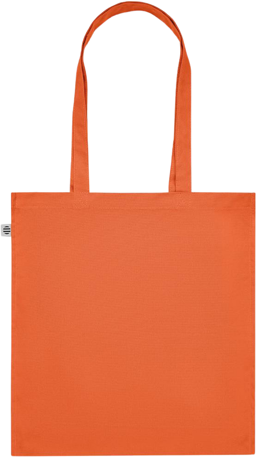 Coolest Teacher Ever Design - Premium colored organic cotton tote bag_ORANGE_back