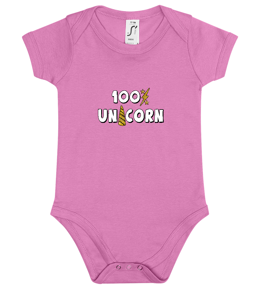 100% Unicorn Design - Baby bodysuit_PINK ORCHID_front