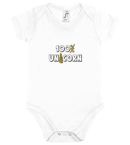 100% Unicorn Design - Baby bodysuit_WHITE_front