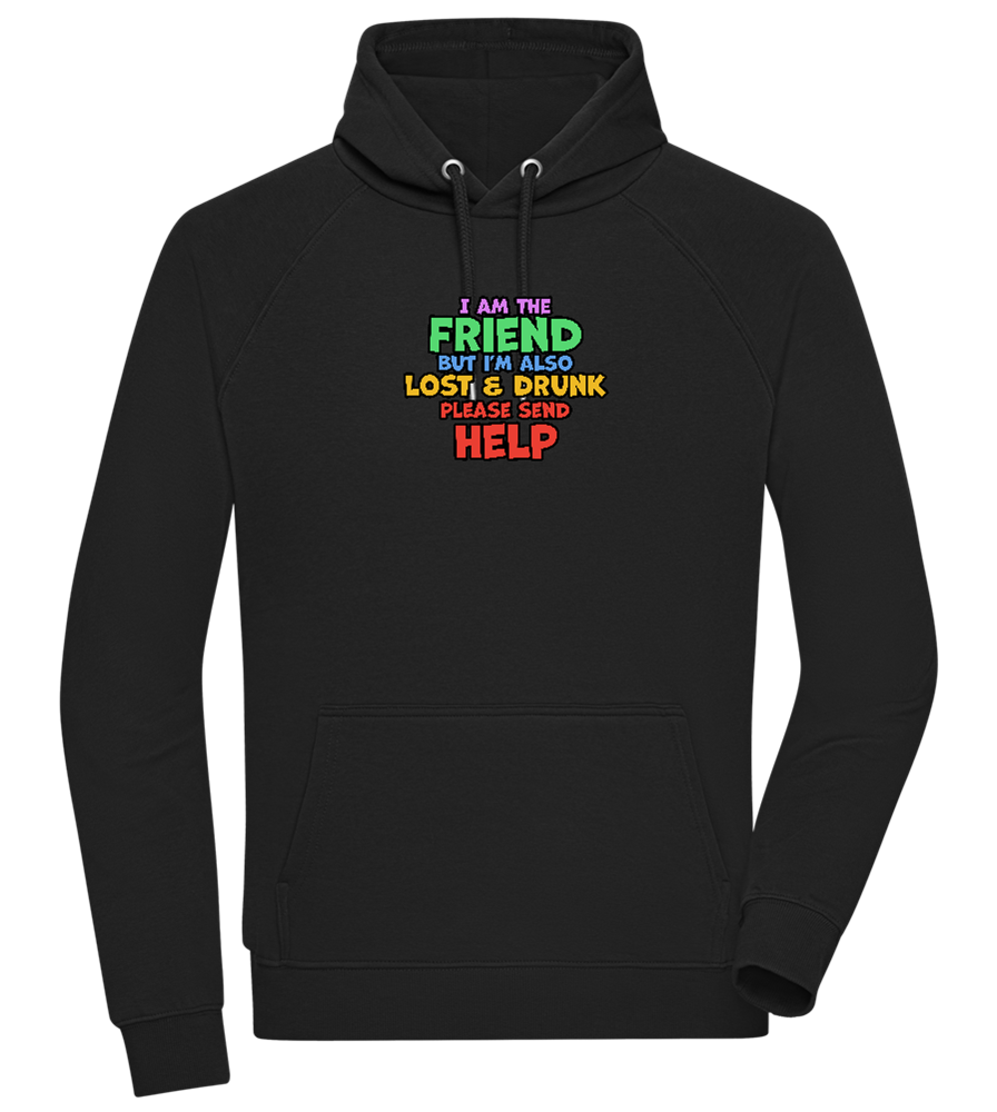 I am the Friend Design - Comfort unisex hoodie_BLACK_front