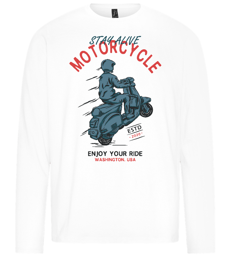 Stay Alive Motorcycle Design - Premium men's long sleeve t-shirt_WHITE_front