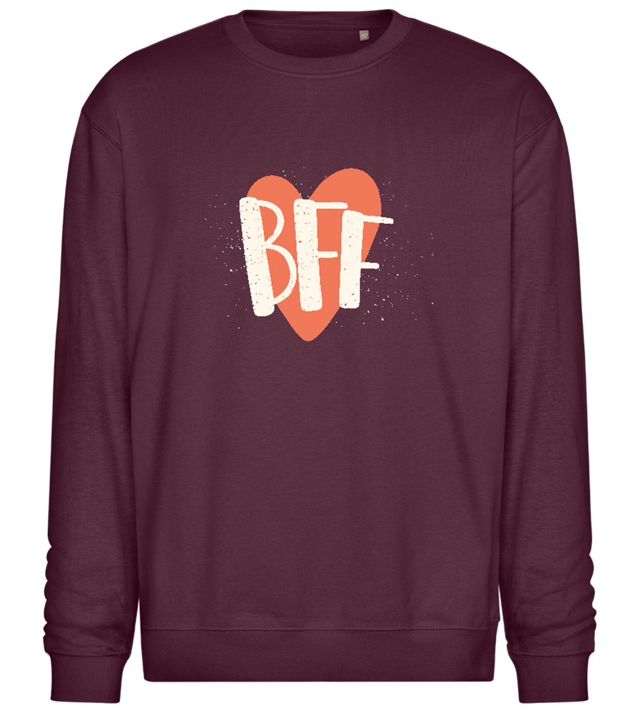 BFF Heart Design - Comfort Essential Unisex Sweater_BORDEAUX_front