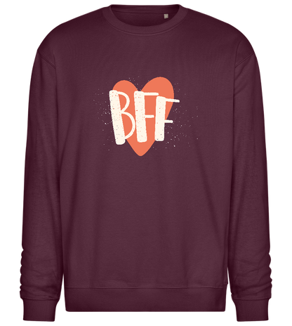 BFF Heart Design - Comfort Essential Unisex Sweater_BORDEAUX_front