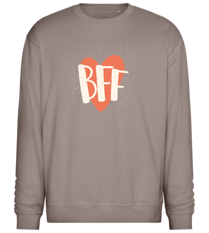 BFF Heart Design - Comfort Essential Unisex Sweater_CHARCOAL CHIN_front